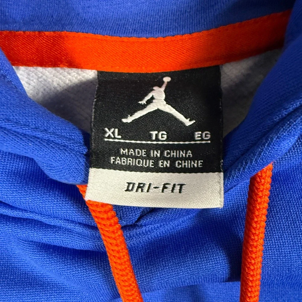 Jordan‎ Melo M7 Hoodie Mens XL Blue Striped Pullover Jumpman Performance Y2K